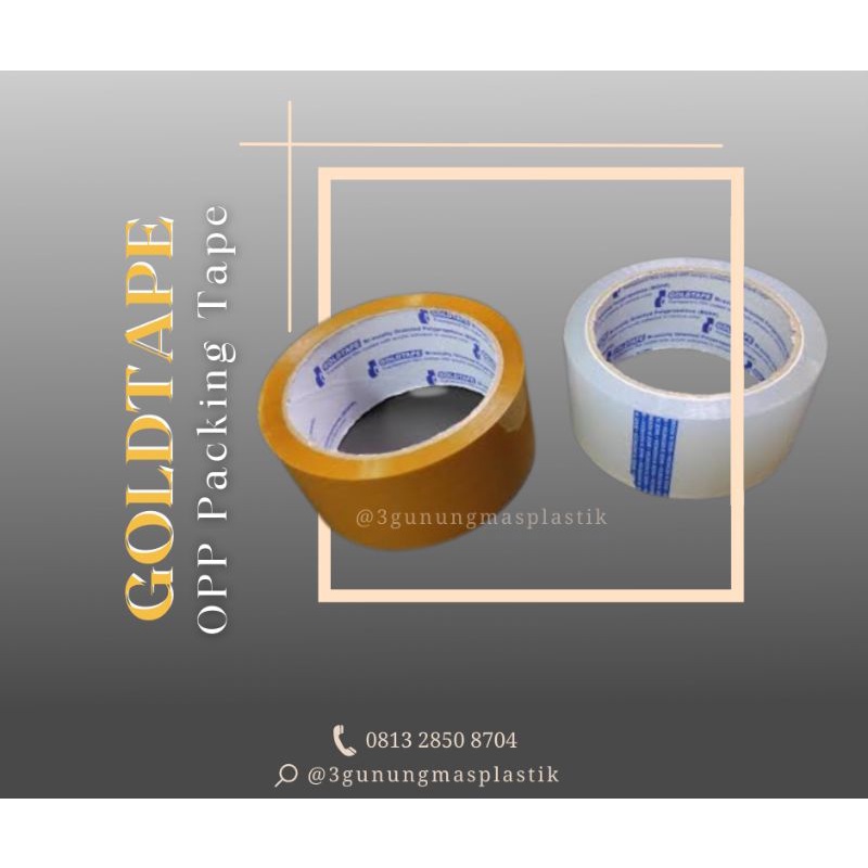 

Goldtape Lakban, Lakban Bening, Lakban Coklat, Opp Packing Tape, 72 Yard