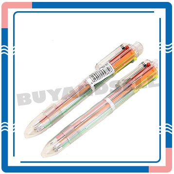 

BUYANDSELL(COD) Pulpen 6 Color in 1 Ballpoint Pen Office Pena 6 Warna Sekaligus Berwarna U09