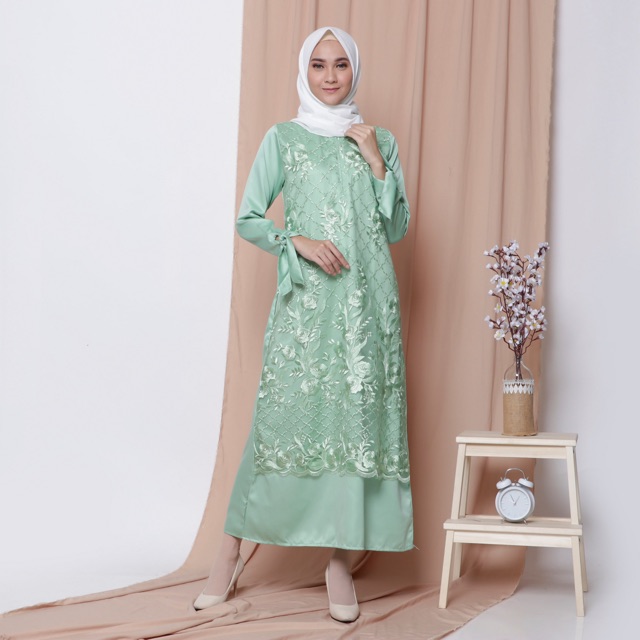 GAUN ARABELLE BORDIR / GAUN PESTA / GAMIS PESTA