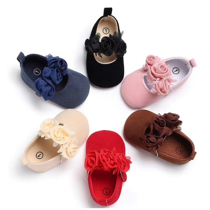 LittleAaron C373 3BUNGA Sepatu prewalker bayi dan anak perempuan newborn 3-18 bulan Sport Termurah Sendal Bayi Anak Cewek Cowok