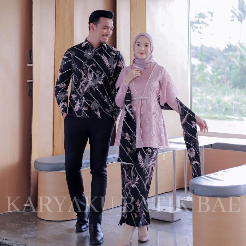 Batik Couple Kebaya Modern Kebaya Tunangan Lamaran Baju Wisuda Batik Brukat Terbaru