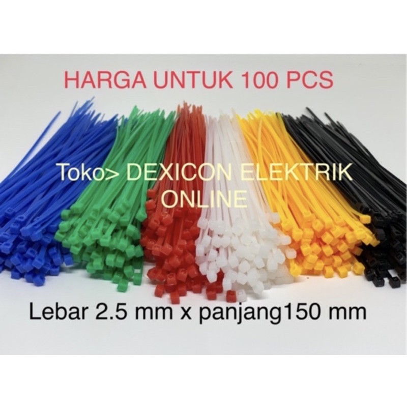 kabel ties 15 cm/2.5x150mm/ties warna/ties/cable ties/kabel ties warna/kabel pengikat/kabel serut