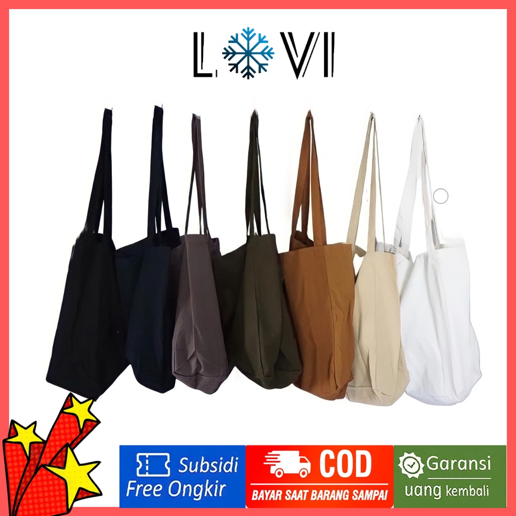 LOVI_ID NUDIE BAG - Totebag Canvas Premium Sueding Tas Tote Wanita