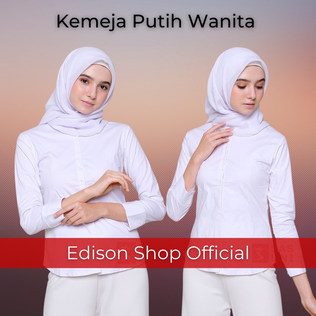 Kemeja Putih Wanita Lengan Panjang / Kemeja Putih Kantor Wanita / Kemeja Putih Formal Wanita / Kemej