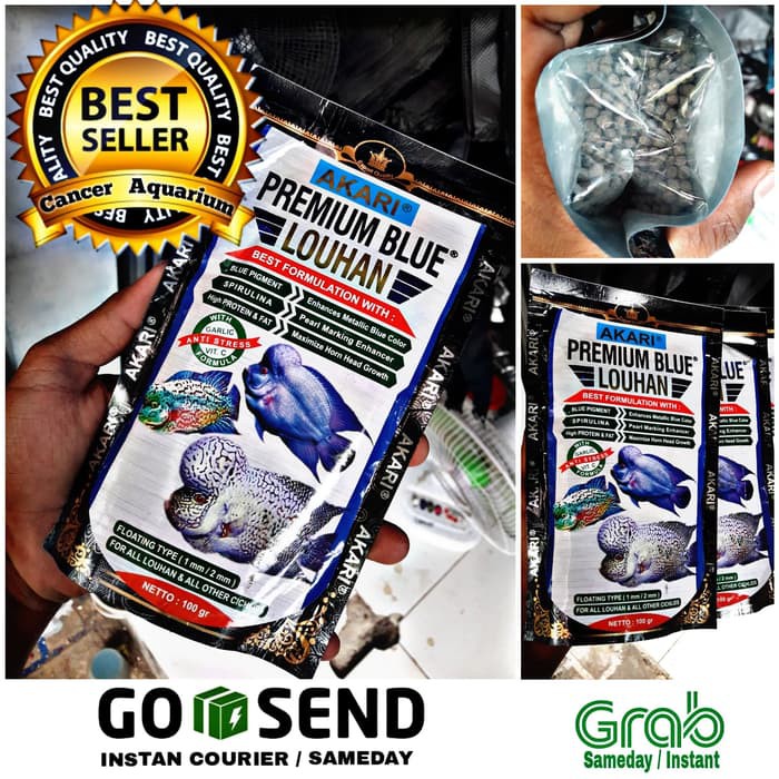 Pakan / Pelet Akari Premium Blue Louhan 100gram