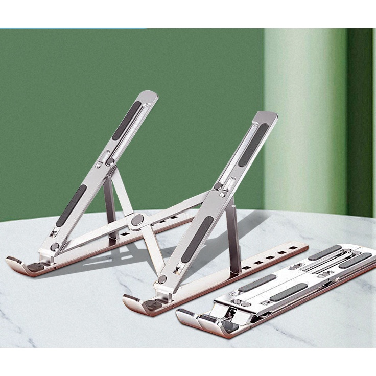 Stand Laptop / Notebook Lipat Portable Bahan Aluminum Alloy