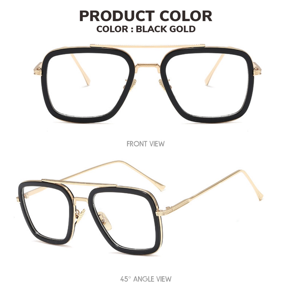 Berrybarton Kacamata Komputer Model Aviator Metal Anti Radiasi Blueray Photocromic Pria Wanita 9103 A-3