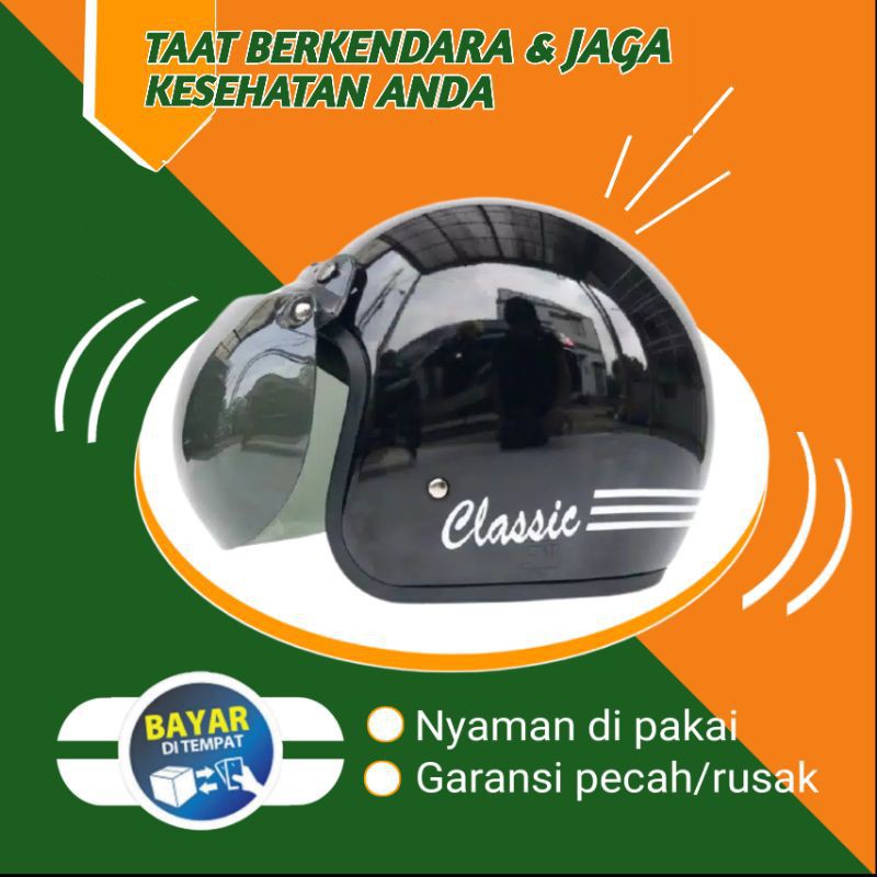 Helem Hlem Helm Jpn Bogo Cargloss Carglos Classic clasic full face full Leher klasik Kulit Retro z02