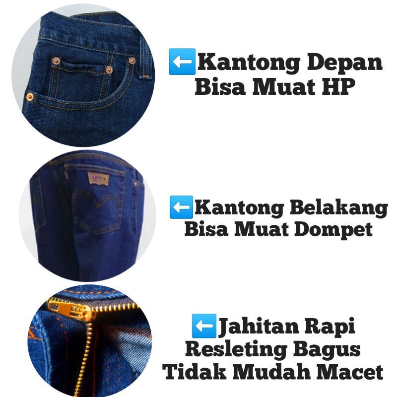 Celana Jeans pria cowo cowok Panjang standar reguler fit (Promo Ramadhan Sale)