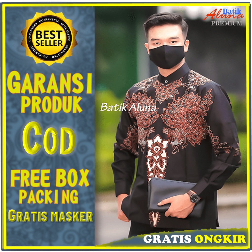 Baju Koko Pria Terbaru 2022 Lengan Panjang Hem Batik Pria Panjang/Baju Muslim Pria Lengan Panjang Ke