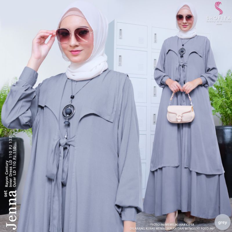 Gamis Rayon / inner + outer dress / Jenna Set by Shofiya