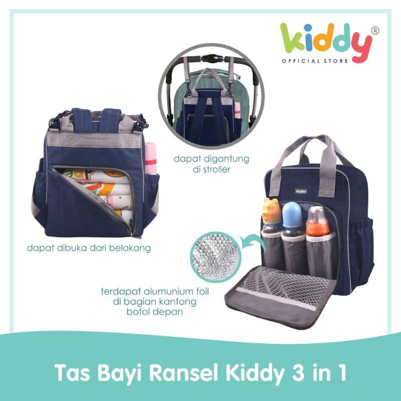 KIDDY DIAPERS BAG KD 50-33 Slempang/KD 50-34 Tas Ransel 3IN1/KD 50-10 Slempang Termos