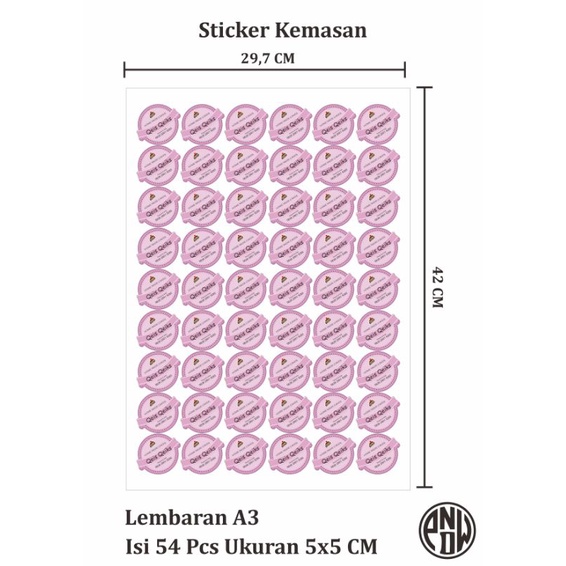 

Cetak Lebel/Stiker Kemasan Produk Ukuran A3