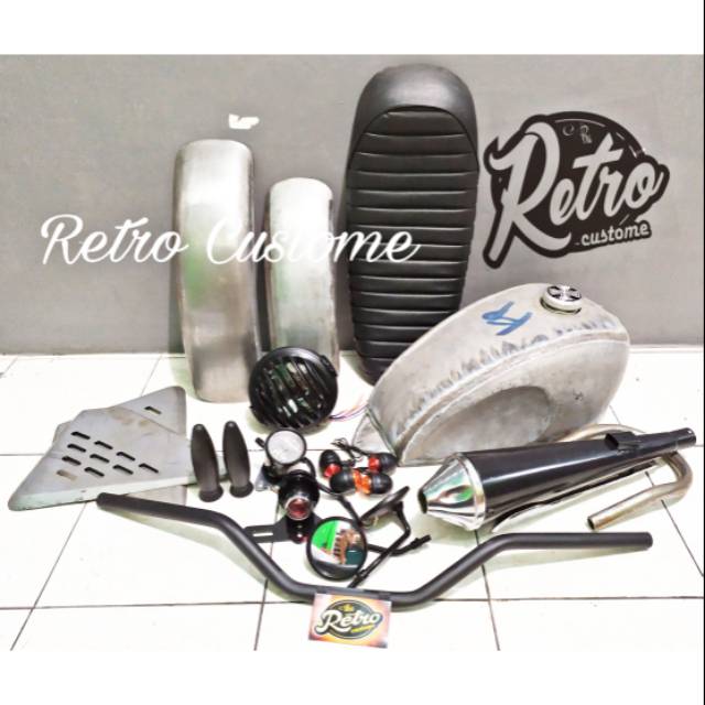 sepaket body set custom japstyle triumph bahan set aksesorisnya pnp GL MEGAPRO TIGER CB VIXION BYSON