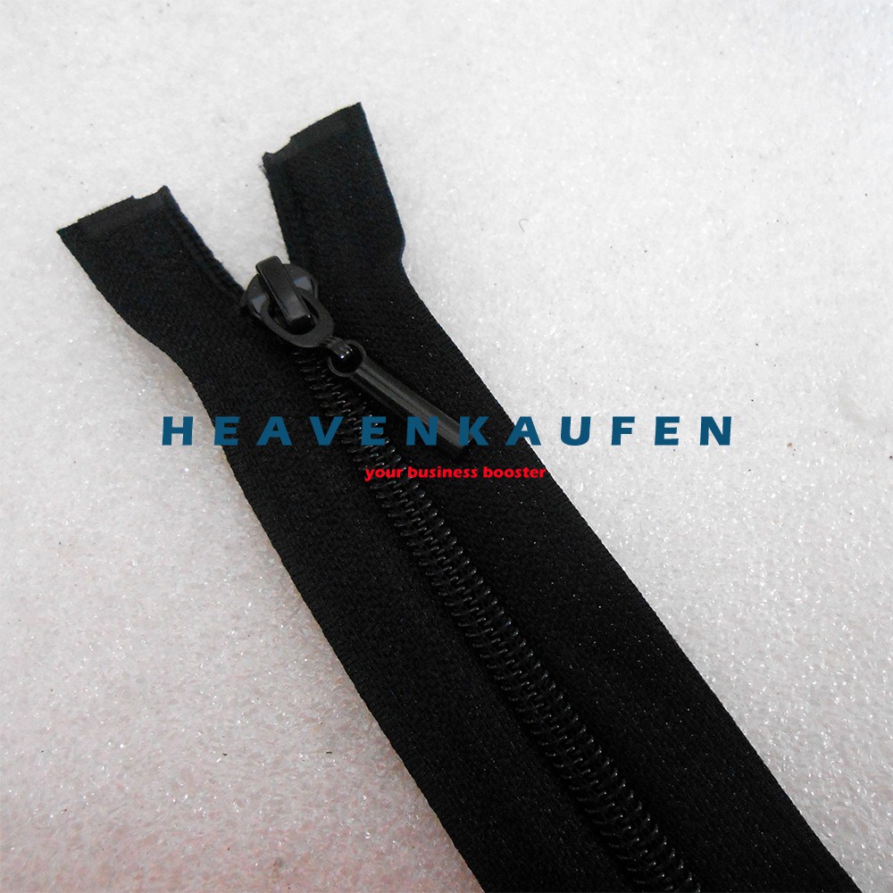 Resleting Zipper Jaket Buka - Lepas 60 cm / 24 inch Hitam Coil B&amp;B Murah