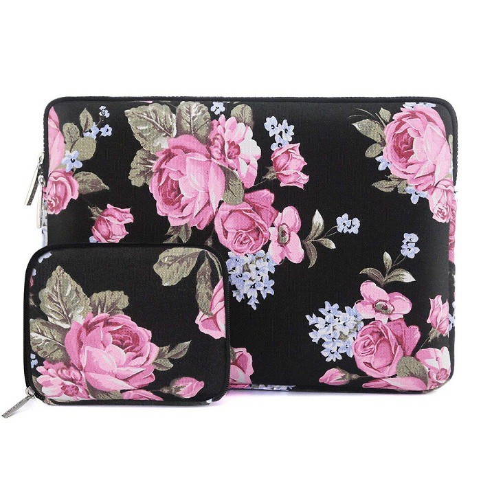 Tas Laptop Macbook Sleeve Mosiso Flower Shockproof with Pouch 11 12  inch