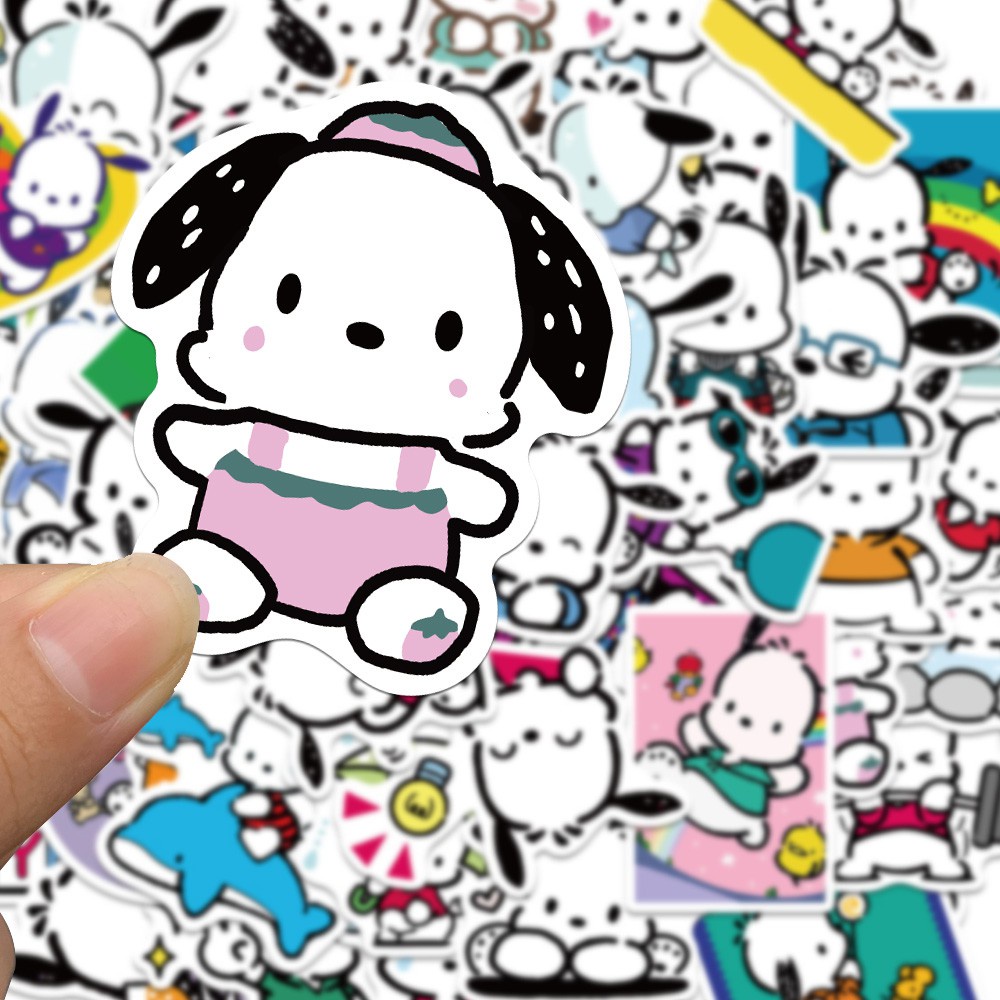 50PCS Cute Cartoon Pochacco Graffiti Sticker Color PVC Waterproof Helmet Computer Luggage Skateboard Stickers