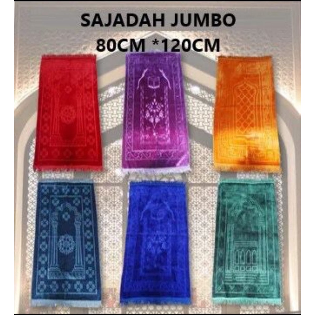 sejadah emboss tebal polos jumbo/sajadah anti slip