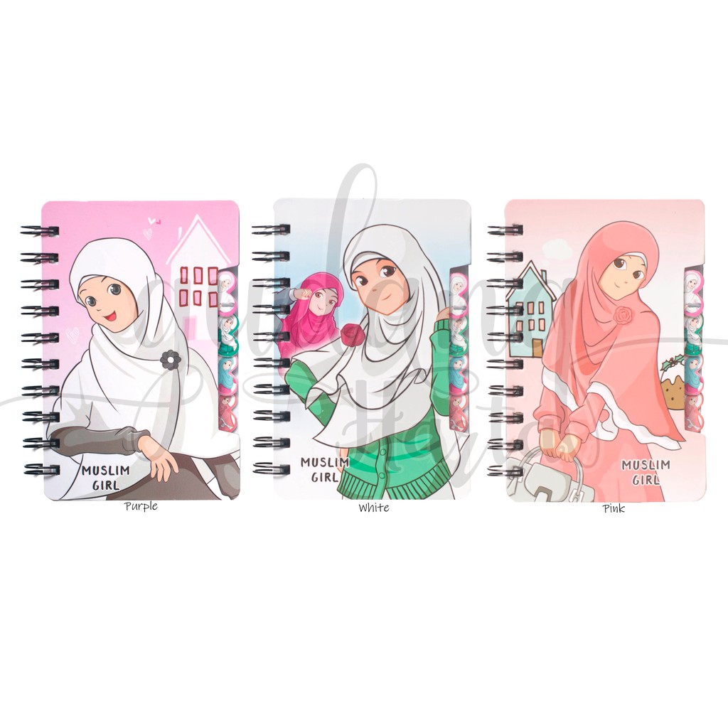 Notebook Muslim Girl Hijabers Hijab Buku Unik Notepad Lucu Buku Tulis Catatan GH 308063