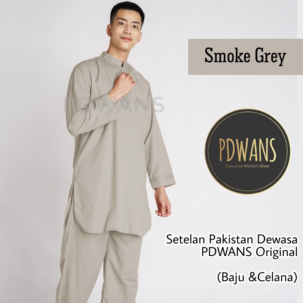 SETELAN PAKISTAN DEWASA Seri WARNA Baju Koko Bordir Muslim BAJU UMROH Pria - PDWANS PAKISTAN-WRN