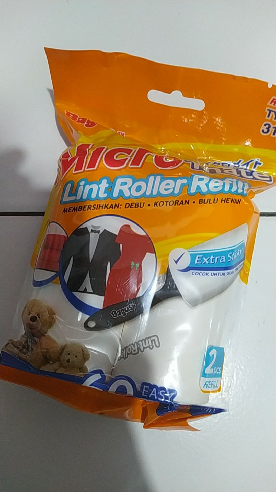 Bagus W-22312 Lint Roller Ref (2 Pcs) Tipe 310 Pembersih Bulu, Debu