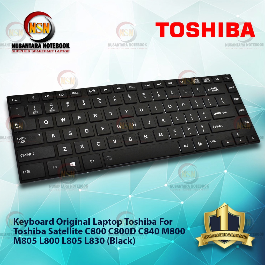 Keyboard Laptop Toshiba Satellite C800 C800D C840 M800 M805 L800 L805 L830