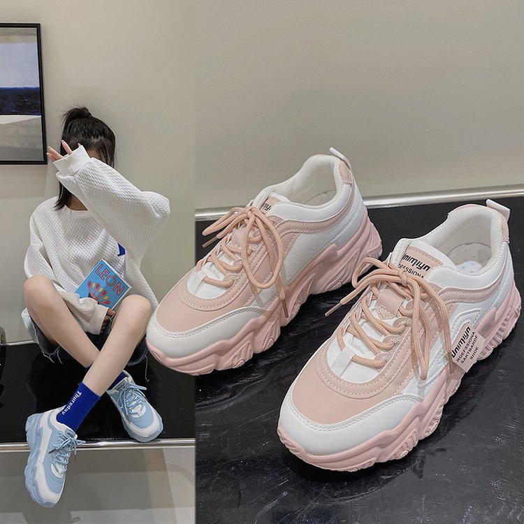 COD POS 305 Sepatu Sneakers Wanita Import Sport Shoes Pink
