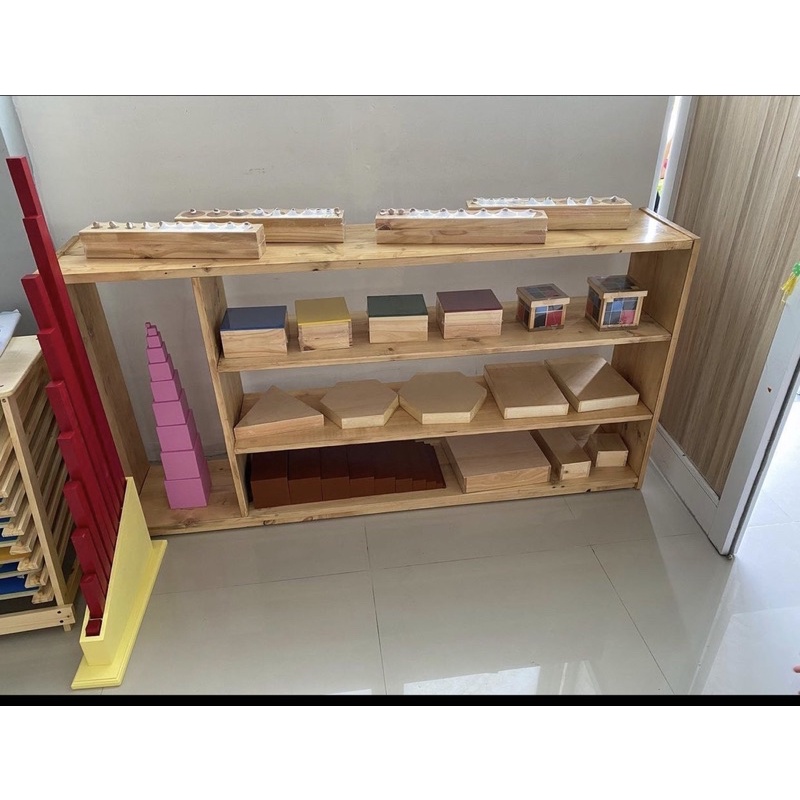 Rak montessori anak,rak montessori sensorial,rak montessori bahasa