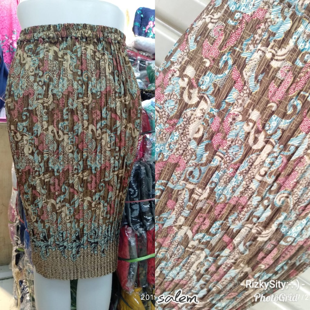 SB Collection Rok Plisket Winia Pendek Midi Batik Jumbo Wanita