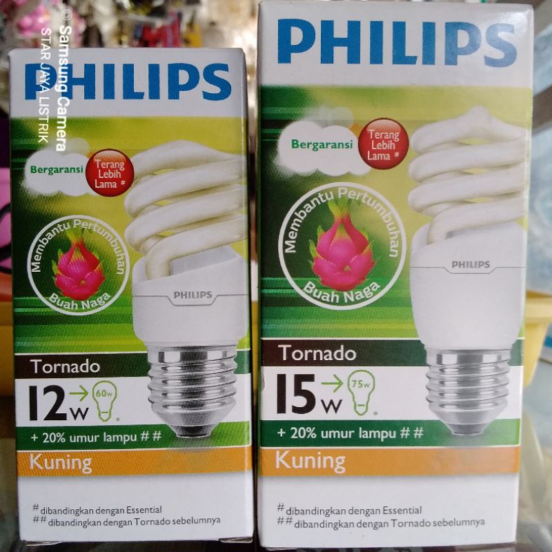 Philips Tornado 12 Watt &amp; 15 Watt Buah Naga/Dragon Fruit WARNA KUNING