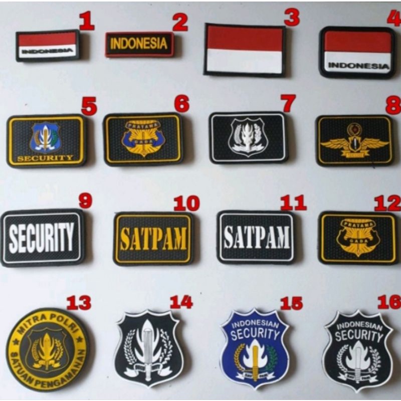 emblem patch rubber karet Velcro