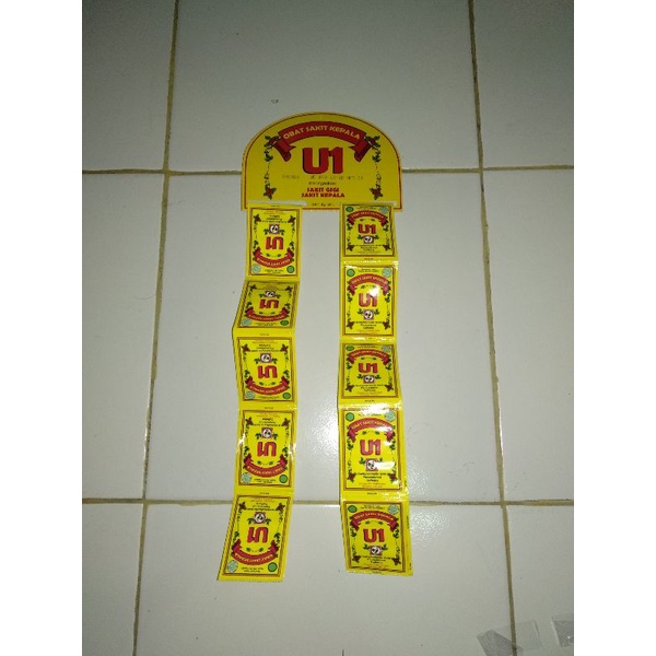 puyer U1 obat sakit kepala/gigi 1 renteng@20 pcs