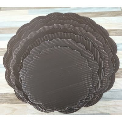 Alas tart Coklat bulat/ tatakan puding / alas tart plastik PER 10