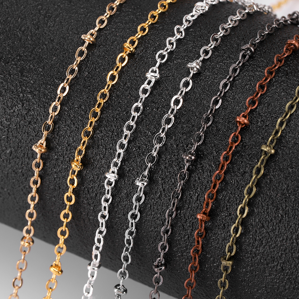 5m/lot Copper Clad Iron Chain Loop chain for bracelet necklace diy jewelry accessories