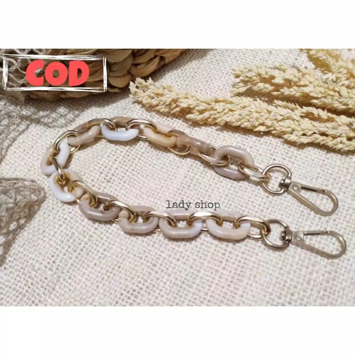 NEW tali tas rantai tas acrylic dompet cocok untuk kondangan pesta import - Putih