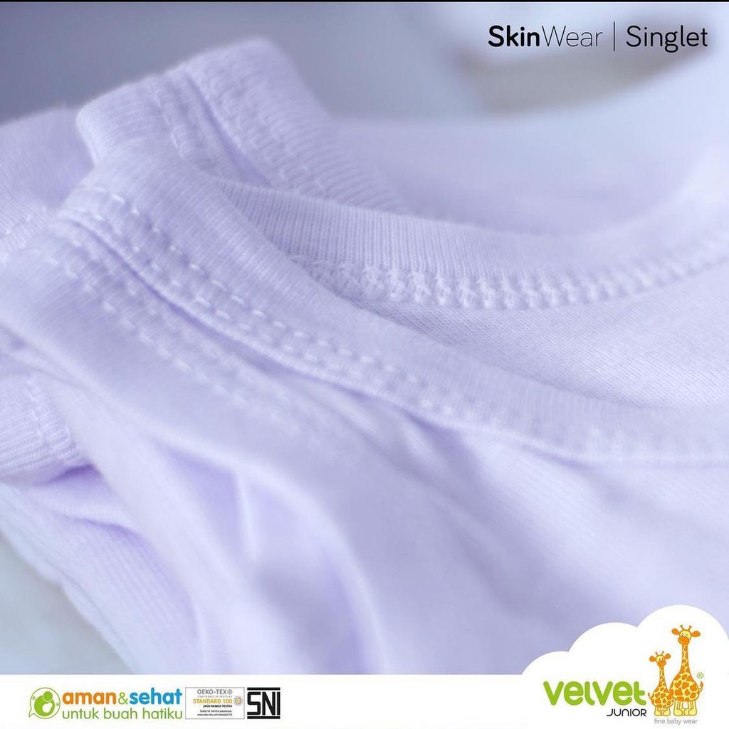 Singlet Velvet Junior (Kaos Dalam Putih) Unisex /3pcs
