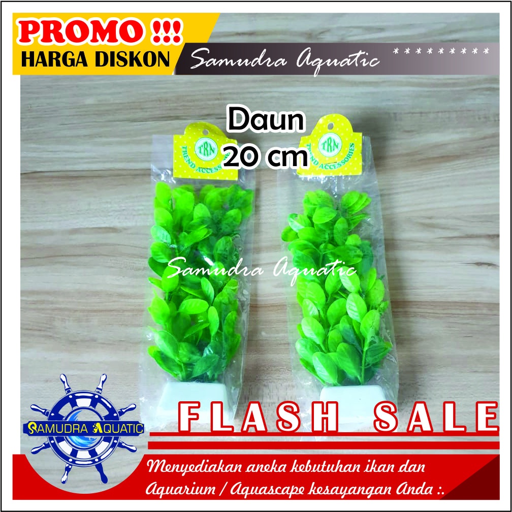 Tanaman Hias Aquarium DAUN 20CM, Hiasan Bunga Plastik Aquarium Aquascape