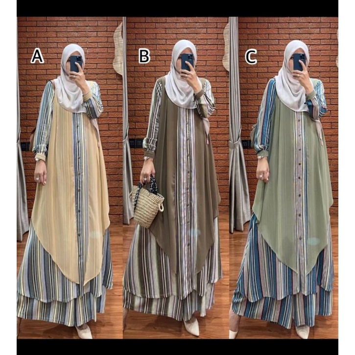 READY STOCK SIAP KIRIM Naura set/STELAN OOTD TRENDY/STELAN KUKOT KEREN/setelan kulot by dlovera/d'lo
