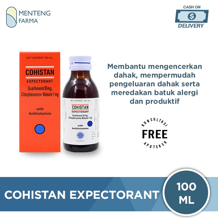 Cohistan Expectorant 100 mL - Pengencer Dahak dan Pereda Batuk Alergi