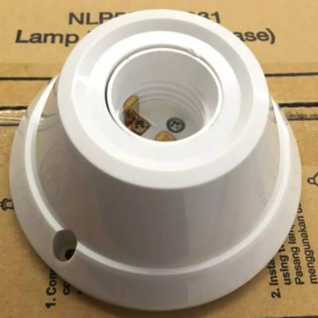 Fitting lampu PANASONIC putih / plafon bulat tempel