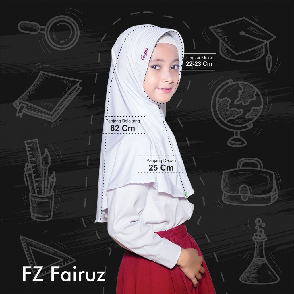 Jilbab Sekolah Anak SD Feyza Fairuz | Hijab Instan Sekolah Anak Kerudung Sekolah