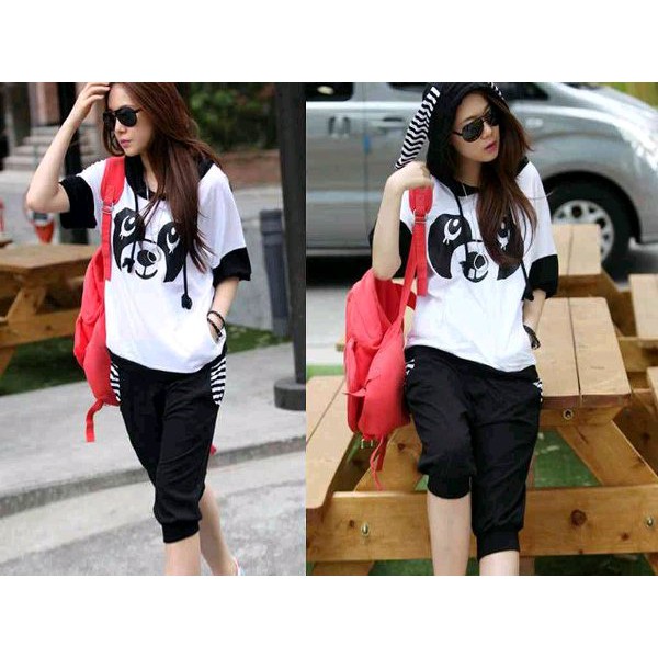 unix Setelan Wanita Doggy Kaos+Celana