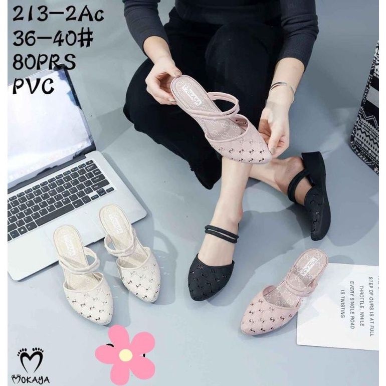 SEPATU SELOP MOKAYA LUBANG TALI