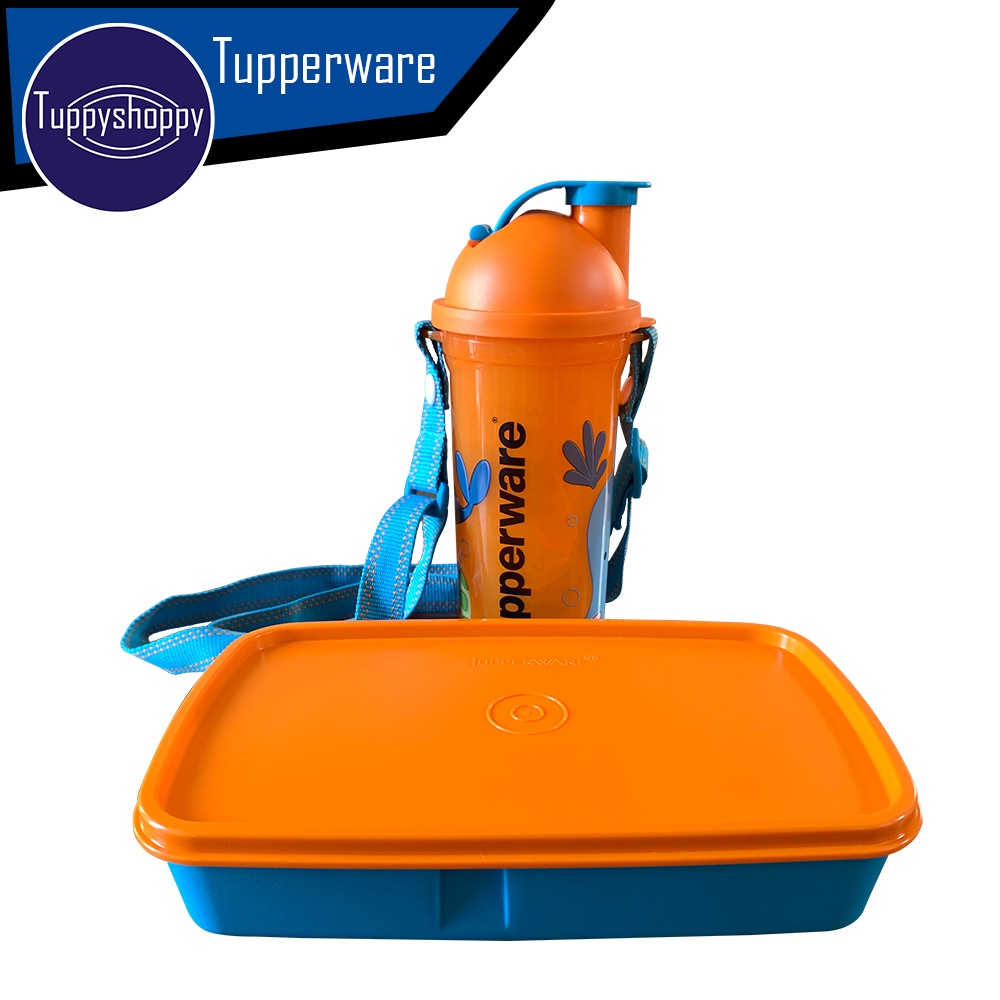 Tempat Makan dan Botol Bekal Anak Gambar Ikan Tupperware Kids Lunch Set dengan Tali