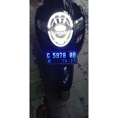 PLAT NOMOR MOTOR AKRILIK LAMPU LED MURAH BAGUS