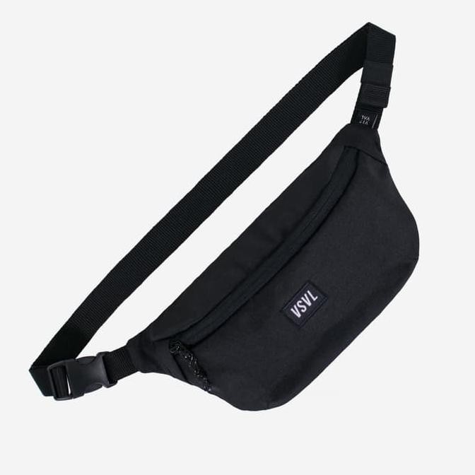 ✅ BANTING HARGA WAISTBAG COWOK✅ TAS SELEMPANG / WAISTBAG RUSH SOLID BLACK - VISVAL ORIGINAL