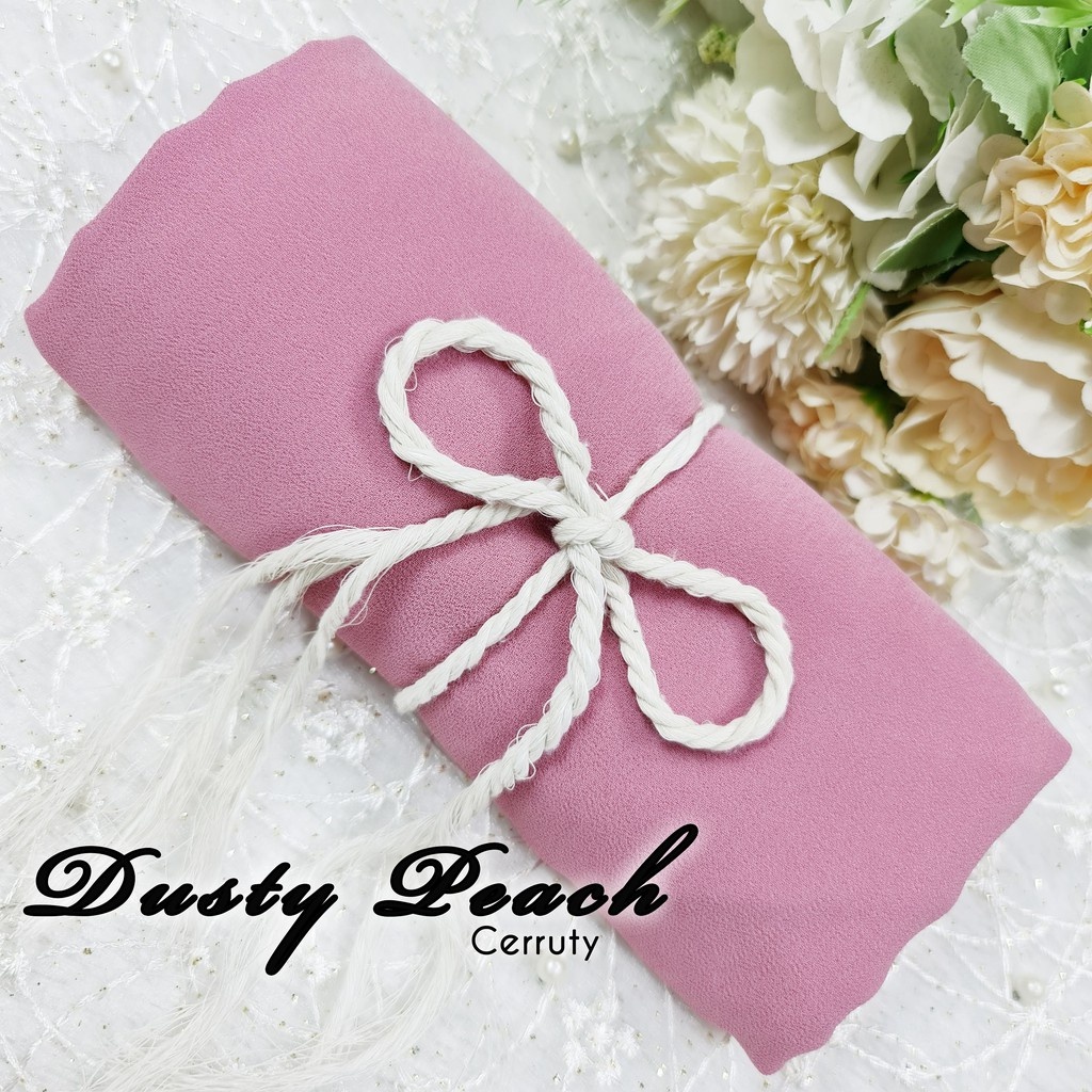Part 1 Pasmina Polos Ceruty Baby Doll Pilih Warna [ Pilih Warna ]-dusty peach