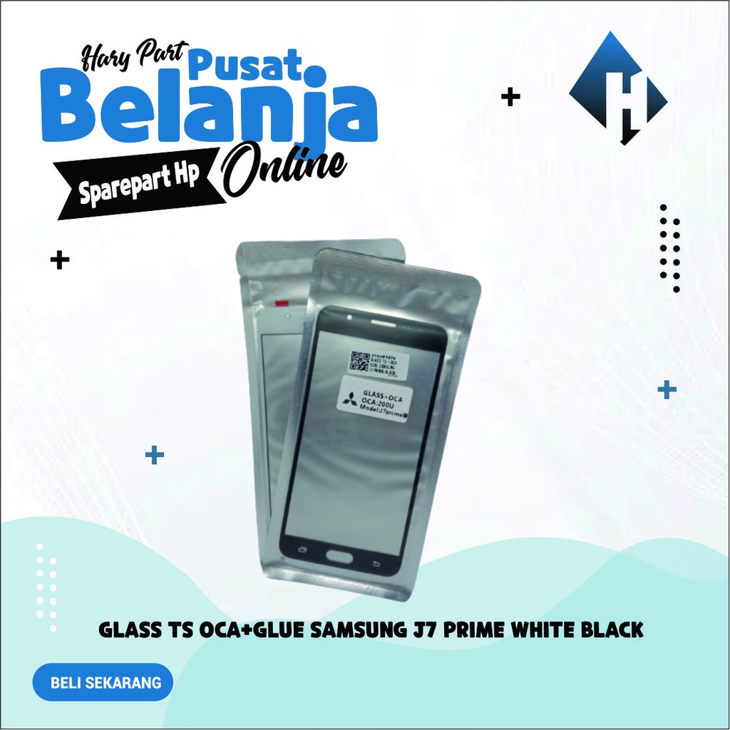 Glass / Kaca LCD Samsung J7 Prime + Lem OCA Black White