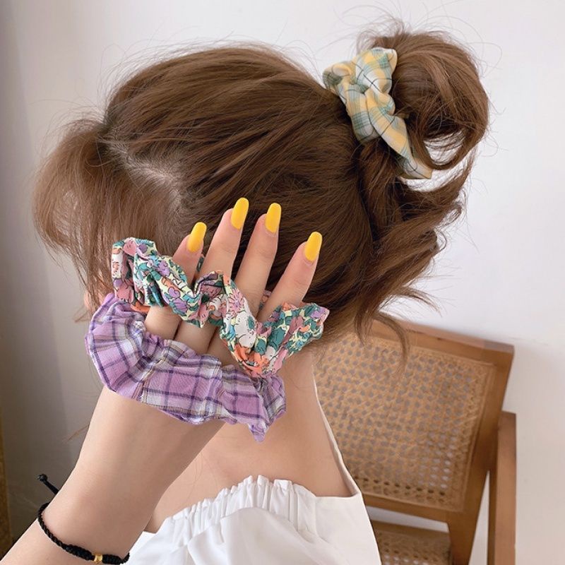 SALE Scrunchie Polos dan Motif Warna Random