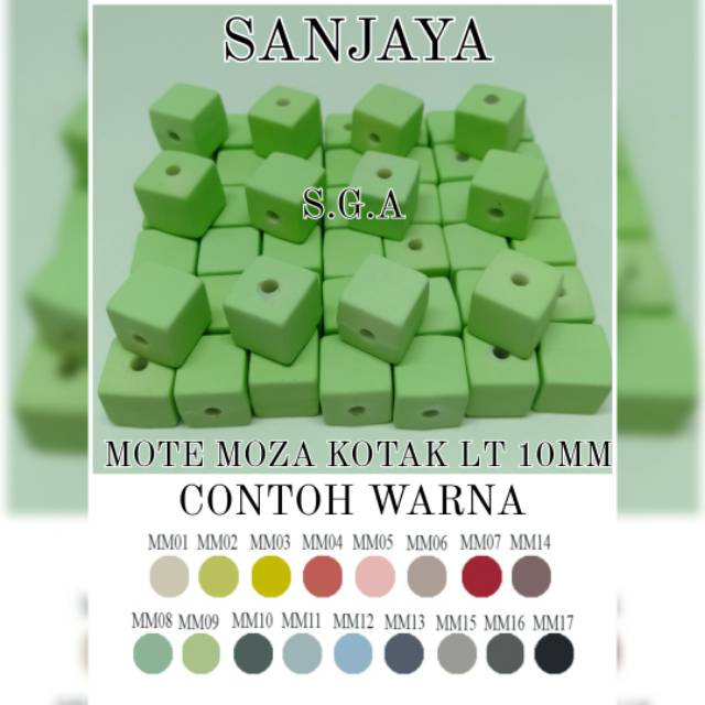 MOTE MOZA / MANIK KOTAK / MANIK MOZA DOF / MANIK MOZA KOTAK LUBANG TENGAH / MOTE MOZA KOTAK LT 10MM